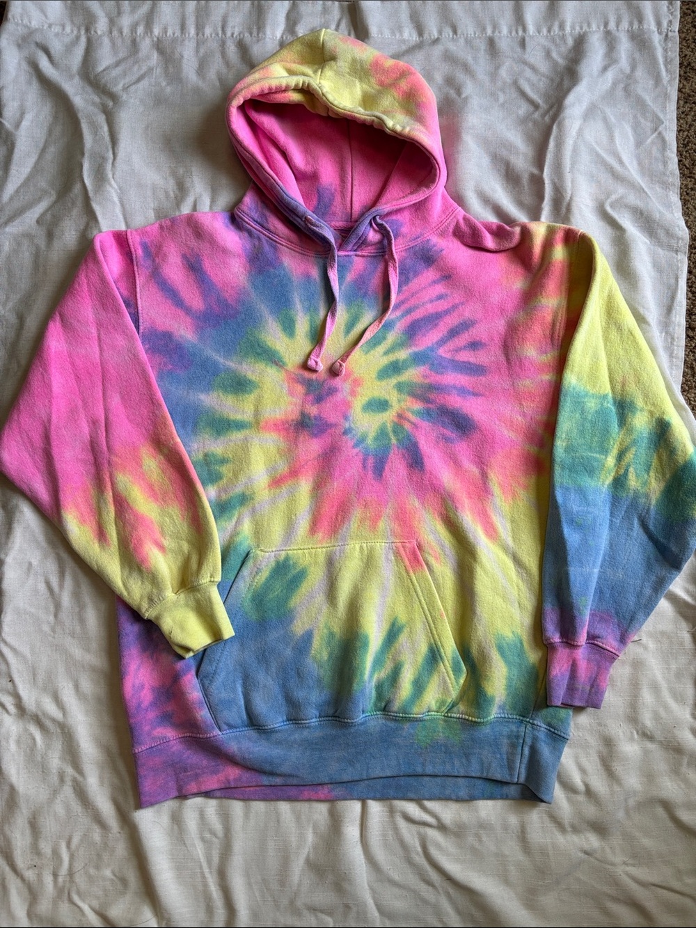 Oversized Tie-Dye Pastel Pullover Hoodie -